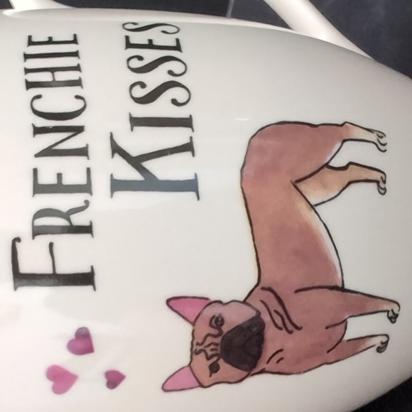 2018 Milly Green Frenchie Kisses And Pink Hearts Chunky Coffee Mug. - Picture 5 of 9